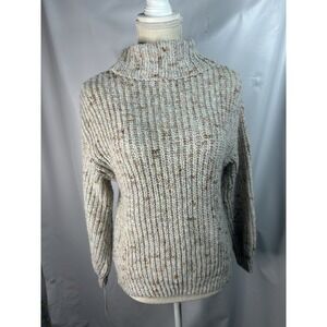 NWT Gianni Bini XL Turtleneck Sweater – Beige Crochet, Long Sleeves"